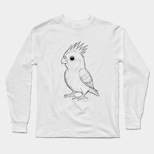 Cute Baby Cockatiel Animal Outline Long Sleeve T-Shirt